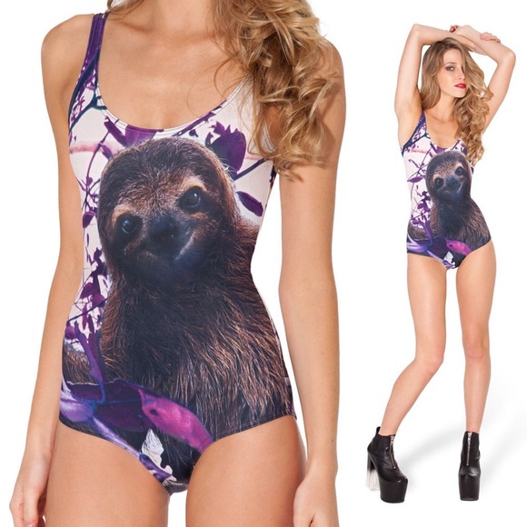 Blackmilk Other - Blackmilk Sloth Swimsuit One Piece Bodysuit M